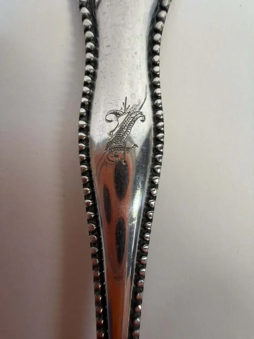 Vintage Silver Plated Floral Repousse Serving Spoon